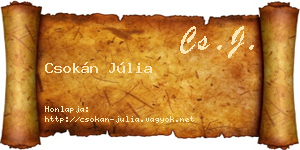 Csokán Júlia névjegykártya